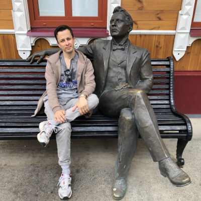 By the Feodor Chaliapin Monument at the Chaliapin Museum, Ufa, Russia