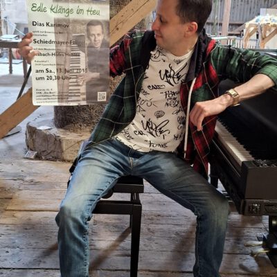 At the historic Schiedmayer piano at Kabachhof, Heblos, Germany